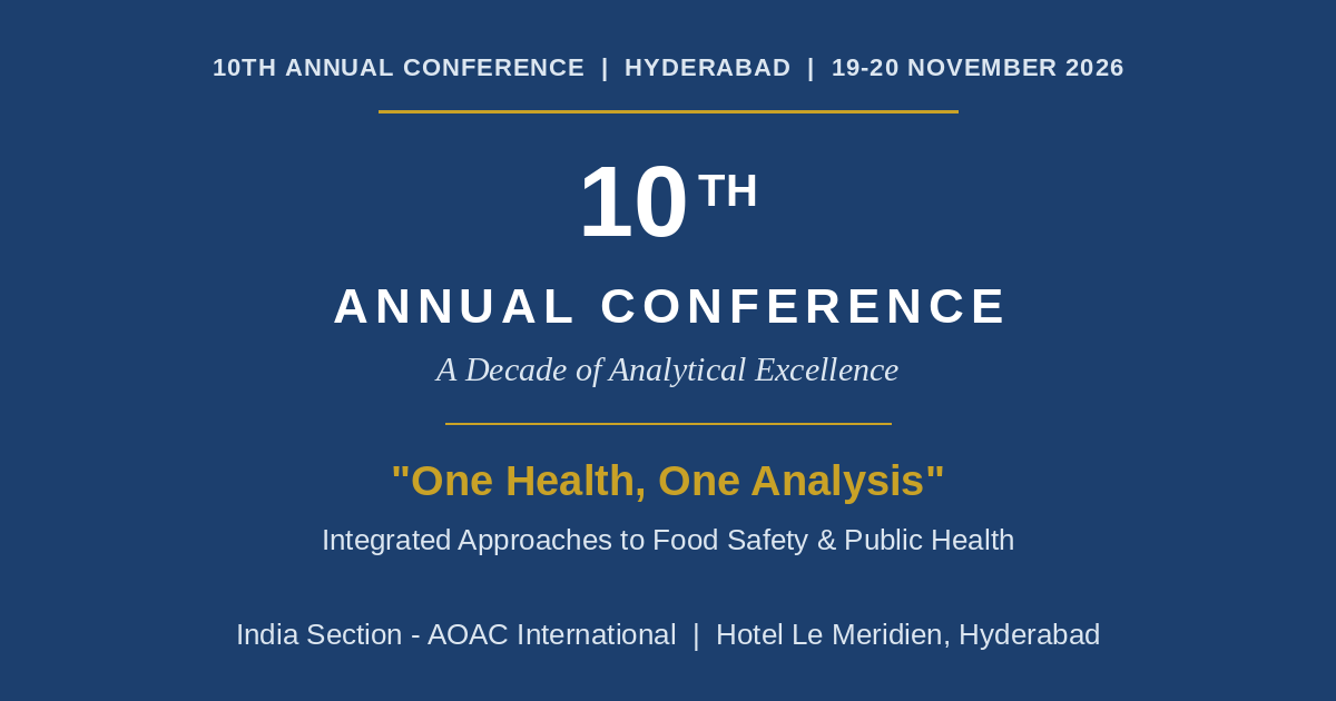 Annual Conference Announcement – India Section of AOAC International 2026